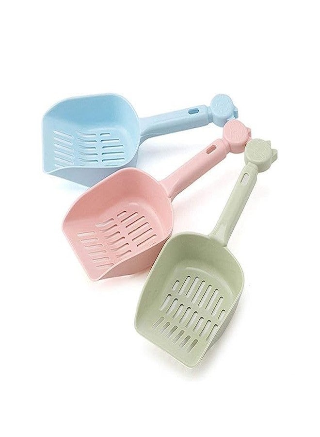 D&C PAWS Heavy Duty Plastic Portable Pet Dog Poop Scooper Cat Sand Shovel Pooper Scooper Ideal for Cleaning Cats and Dog Potty and Waste - Multicolor (Pack of 2) - Image 1